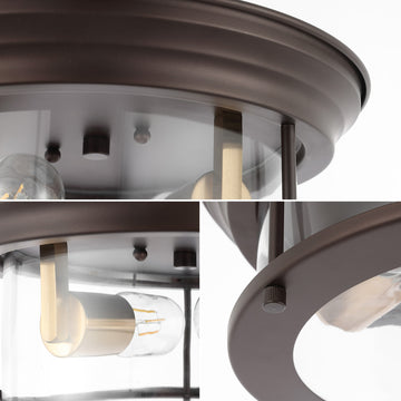 Lauren 13.25" Metal/Glass LED Flush Mount